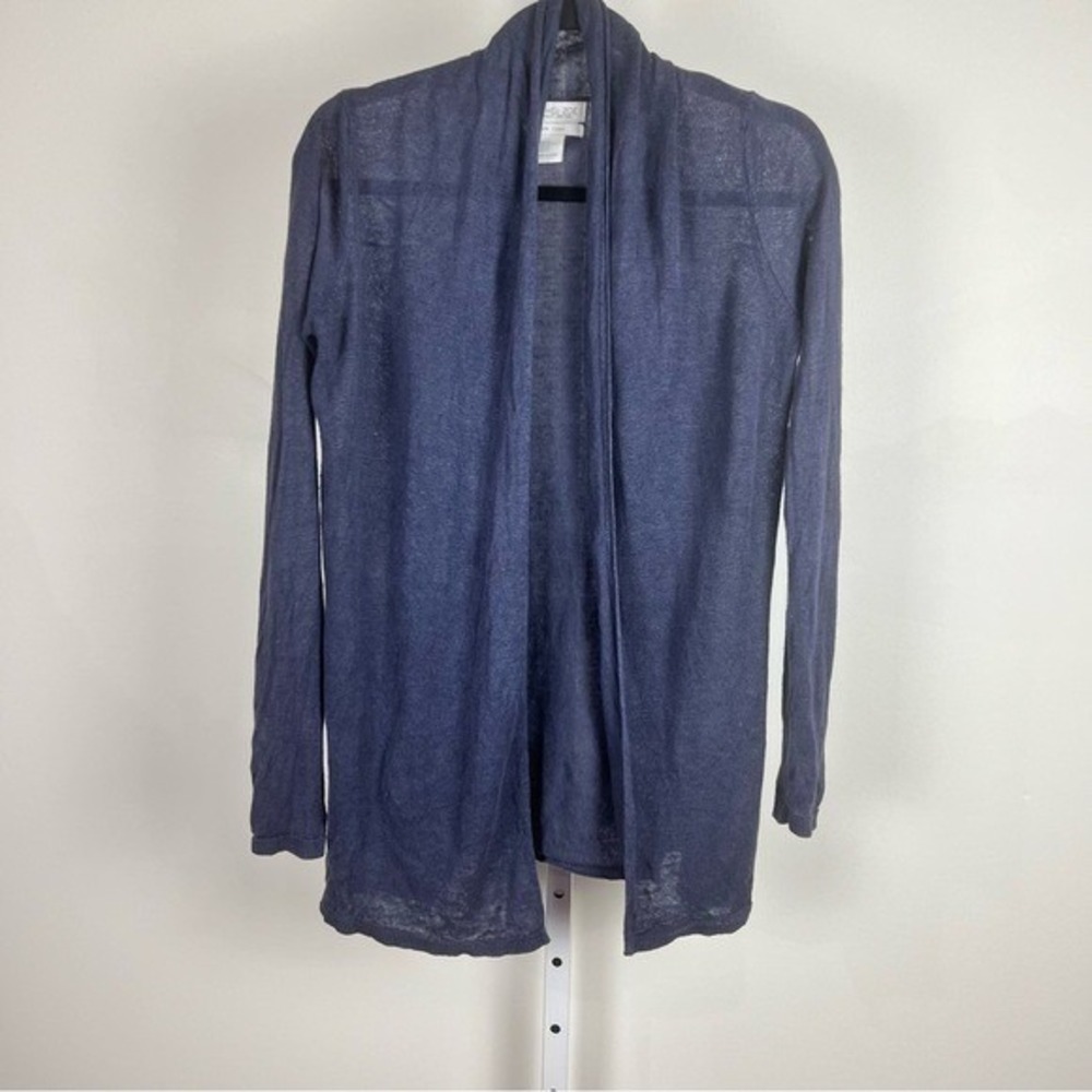 Rachel Zoe Navy 100% Linen Open Front Cardigan Lightweight XS